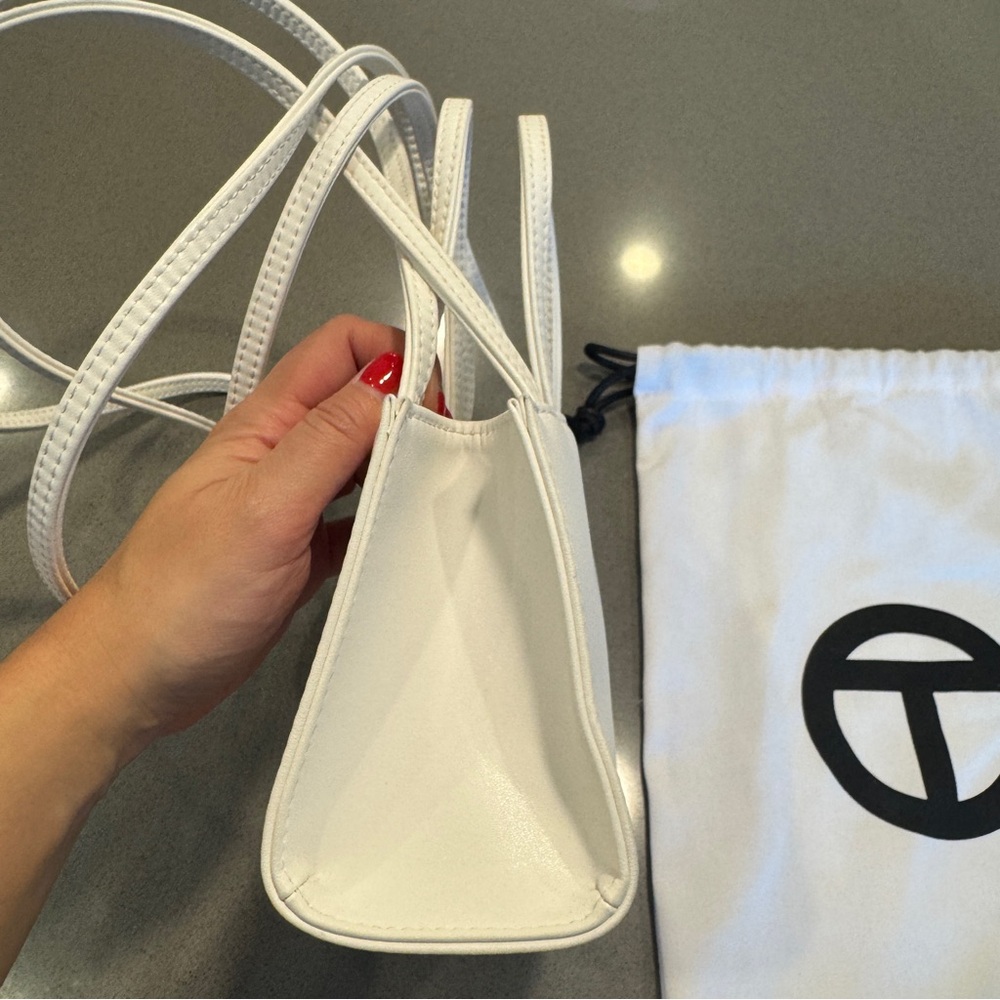 Telfar White Shopping Bag with Logo - Picture 7 of 8